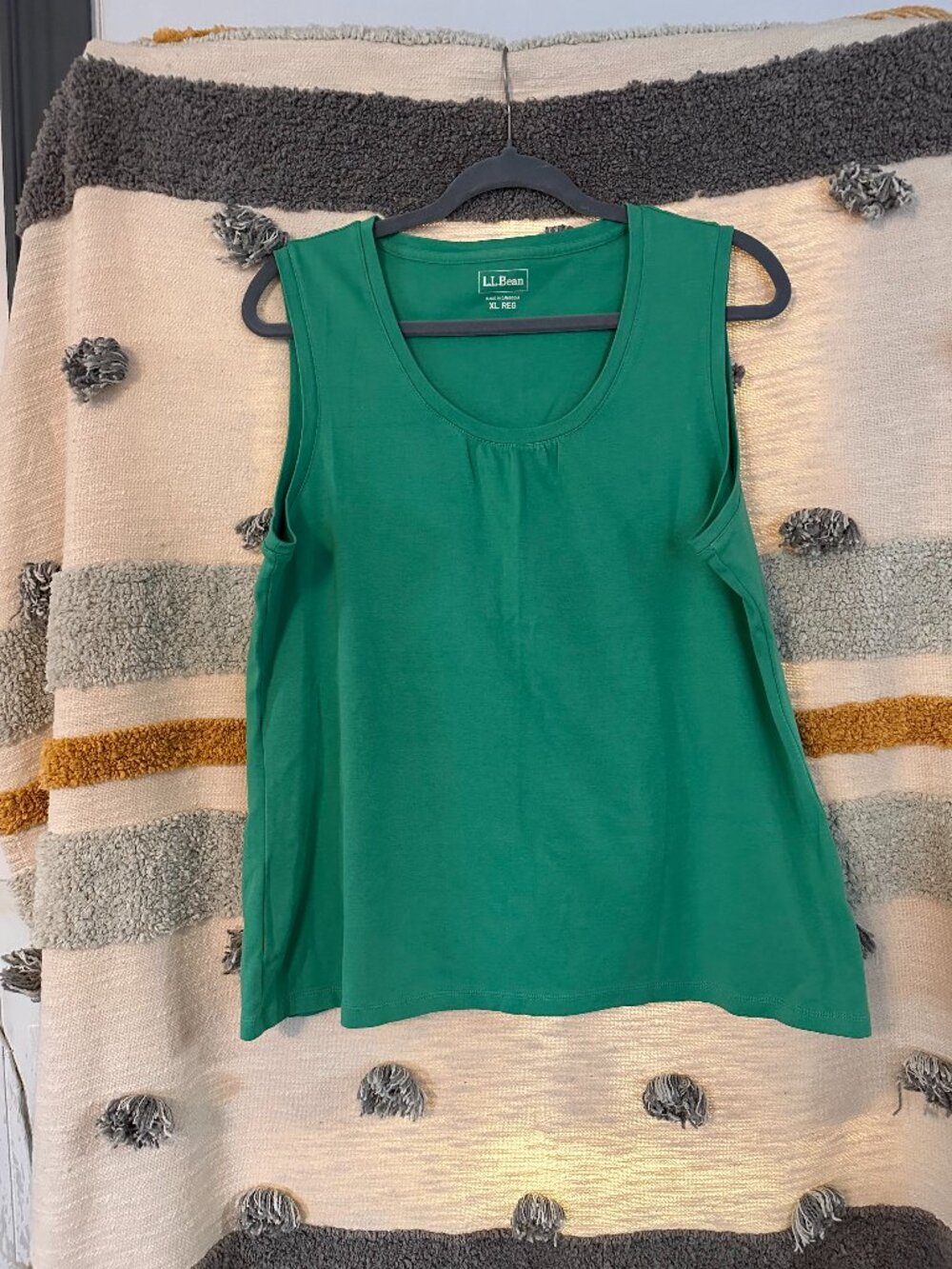 L.L. Bean Women’s Kelly Green Pima Cotton Tank Top - Size XL Regular
